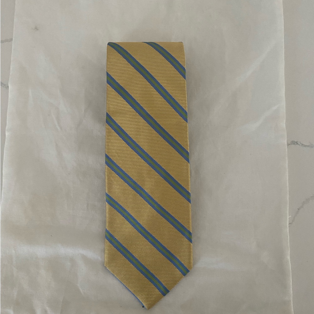 Elegant Gold and Blue Striped Tie